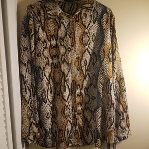 Snake print button up blouse